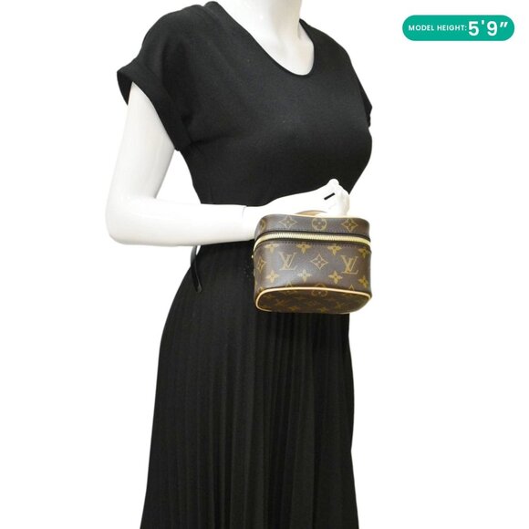 Louis Vuitton Nice Nano Monogram Canvas Toiletry Pouch Brown - Picture 2 of 16